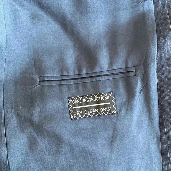 Valentino Uomo 100% Virgin Wool Preppy Pinstripe Blue Blazer Sz 39S Medium Acade - Picture 7 of 16